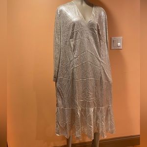 Handmade White Shiny Dress, Size-XL